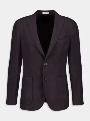 Brown Linen Two-Button Blazer