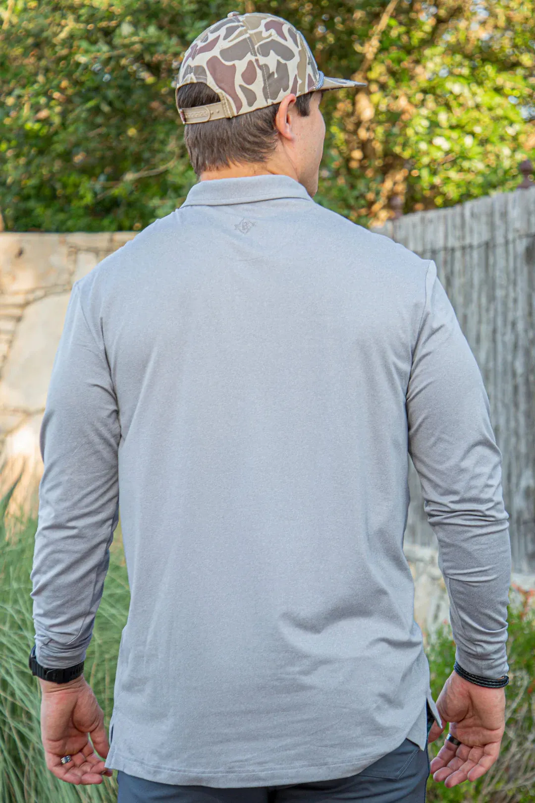 Burlebo Performance Polos L/S Heather Gray