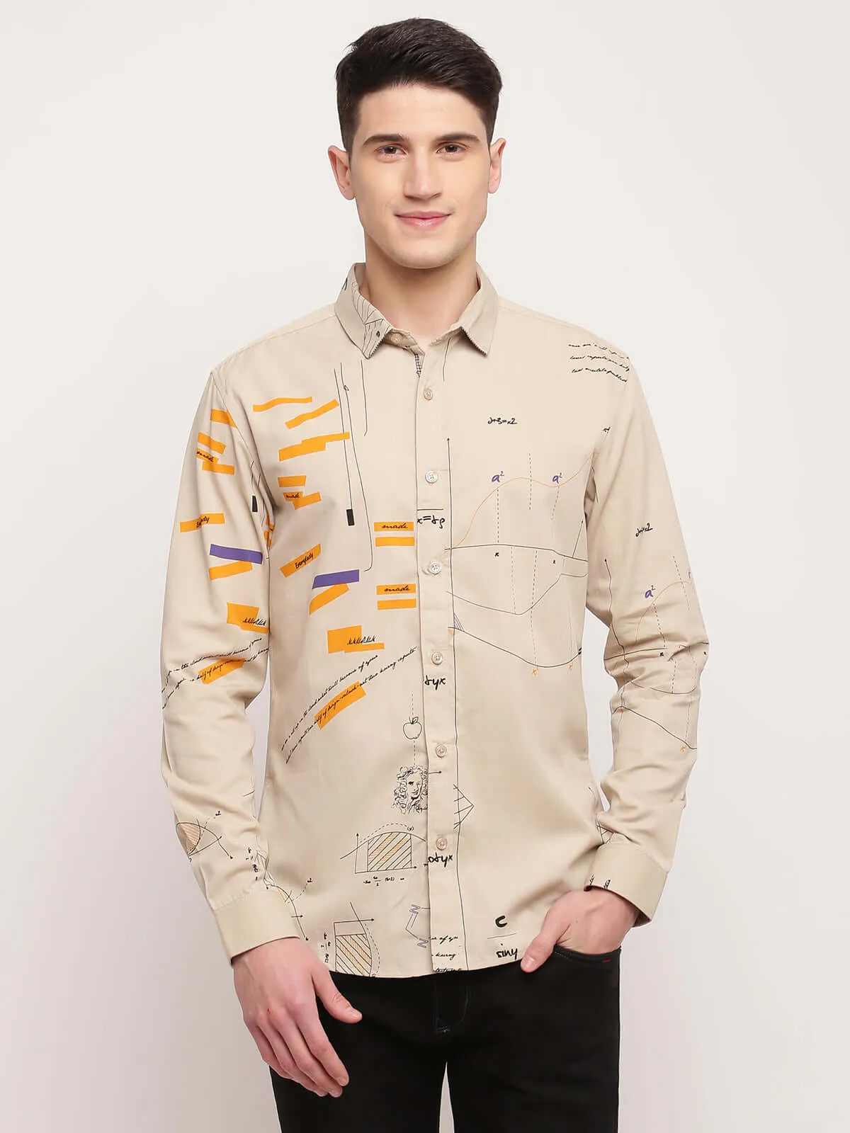 Camla Beige Shirt For Men