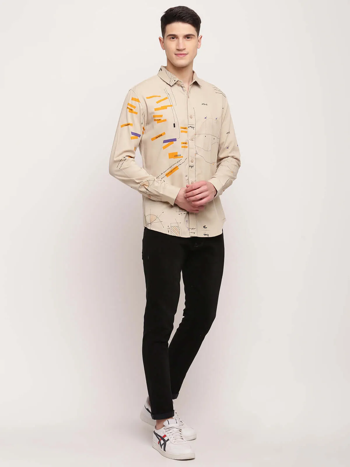 Camla Beige Shirt For Men