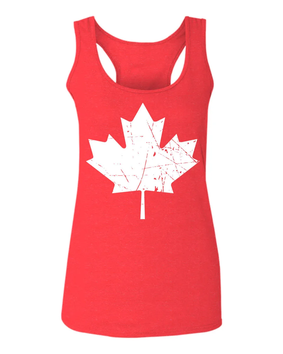 Canada Flag Maple Leaf Canadian Pride Retro Vintage Style  women's Tank Top sleeveless Racerback