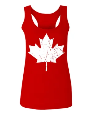 Canada Flag Maple Leaf Canadian Pride Retro Vintage Style  women's Tank Top sleeveless Racerback
