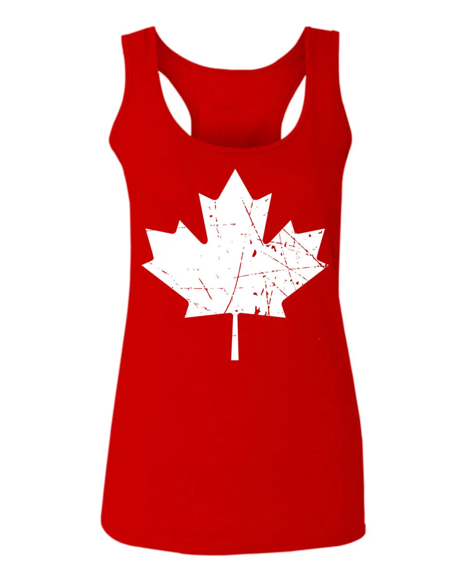 Canada Flag Maple Leaf Canadian Pride Retro Vintage Style  women's Tank Top sleeveless Racerback