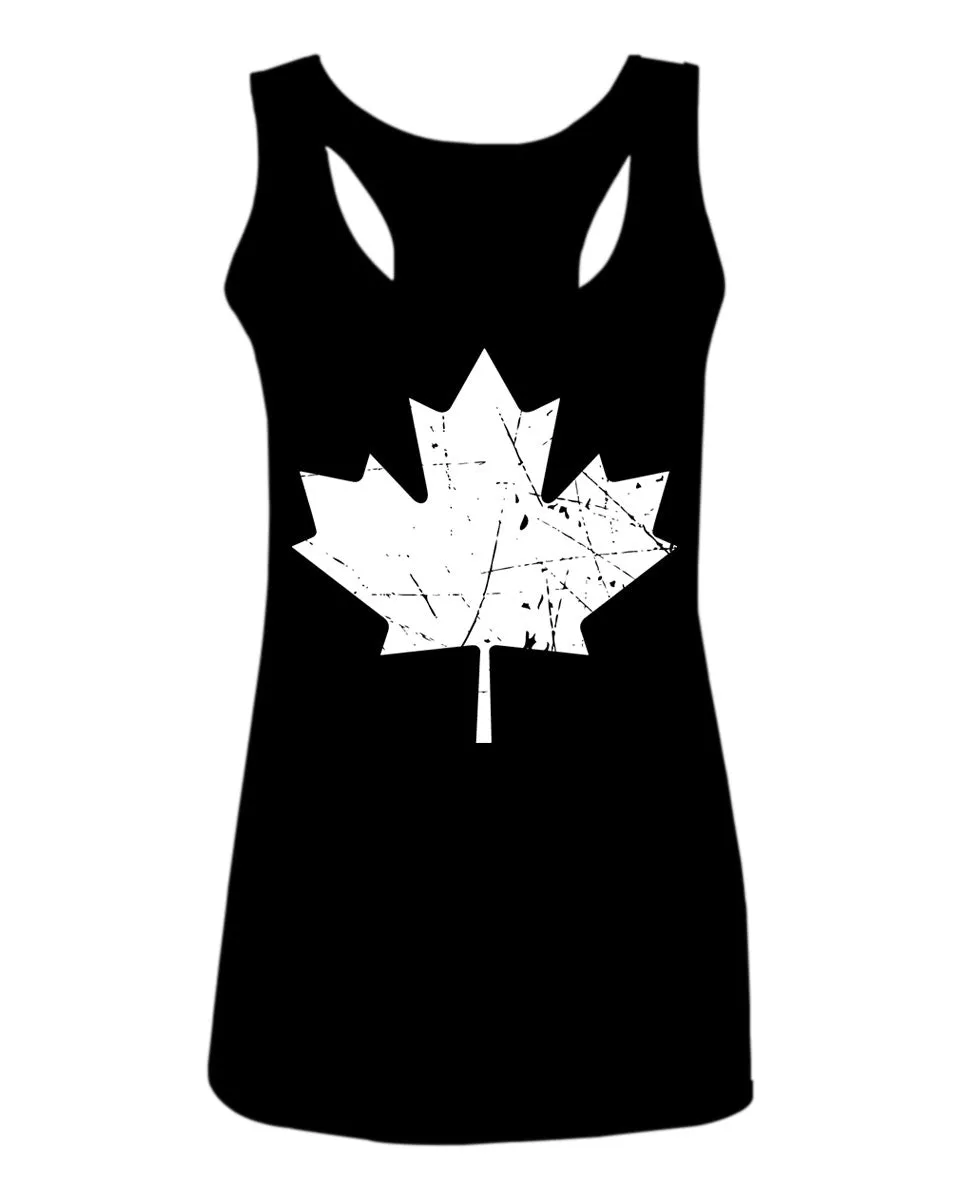 Canada Flag Maple Leaf Canadian Pride Retro Vintage Style  women's Tank Top sleeveless Racerback