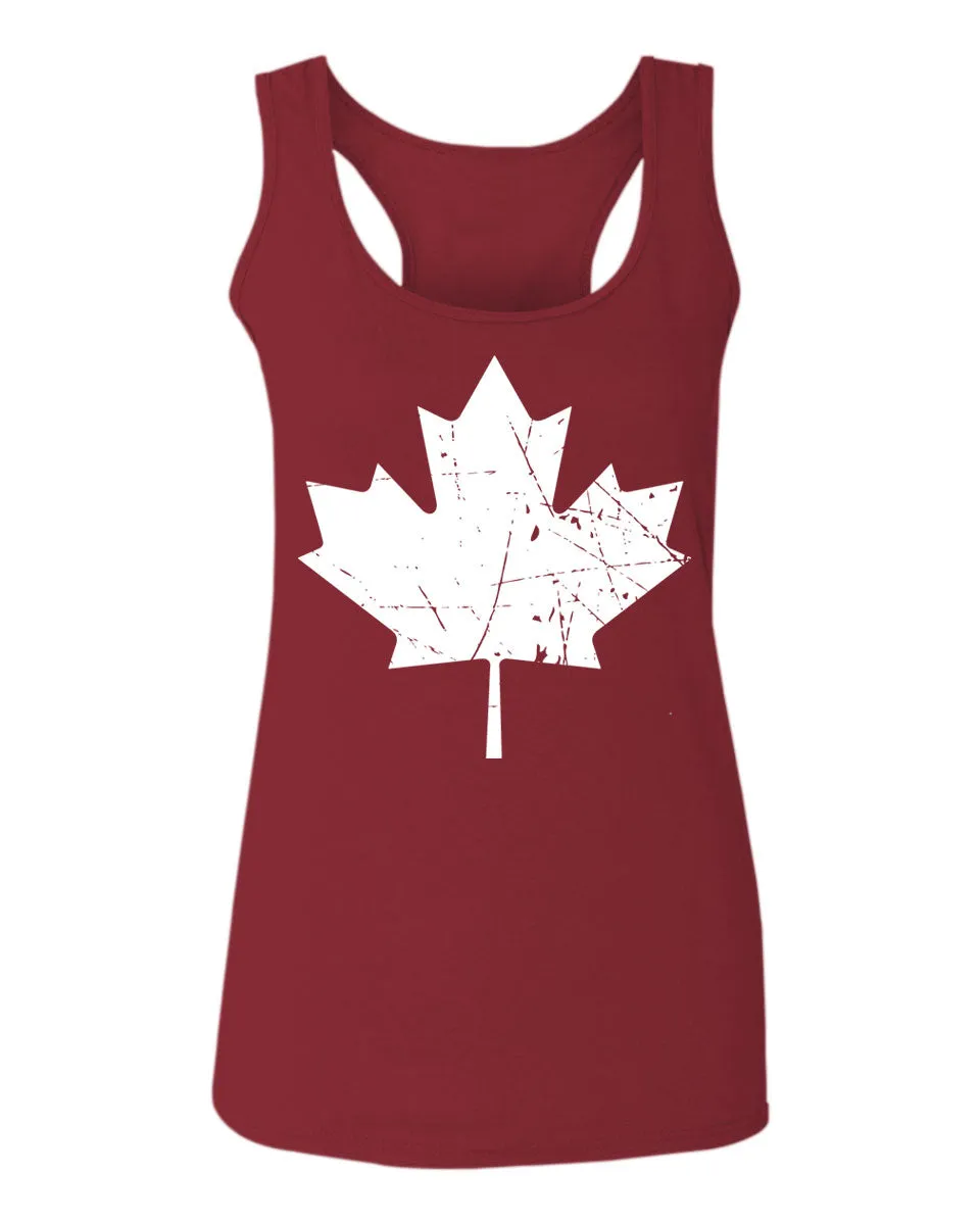 Canada Flag Maple Leaf Canadian Pride Retro Vintage Style  women's Tank Top sleeveless Racerback