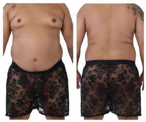 CandyMan 99464X Lace Shorts Black Plus Sizes
