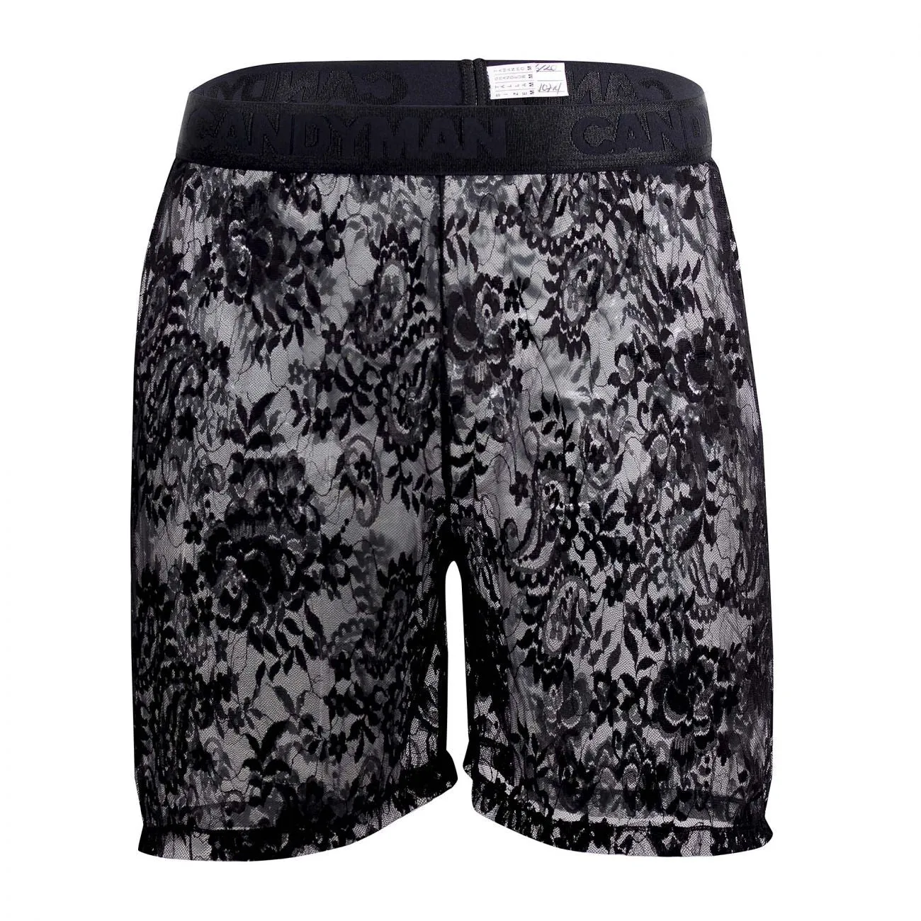 CandyMan 99464X Lace Shorts Black Plus Sizes