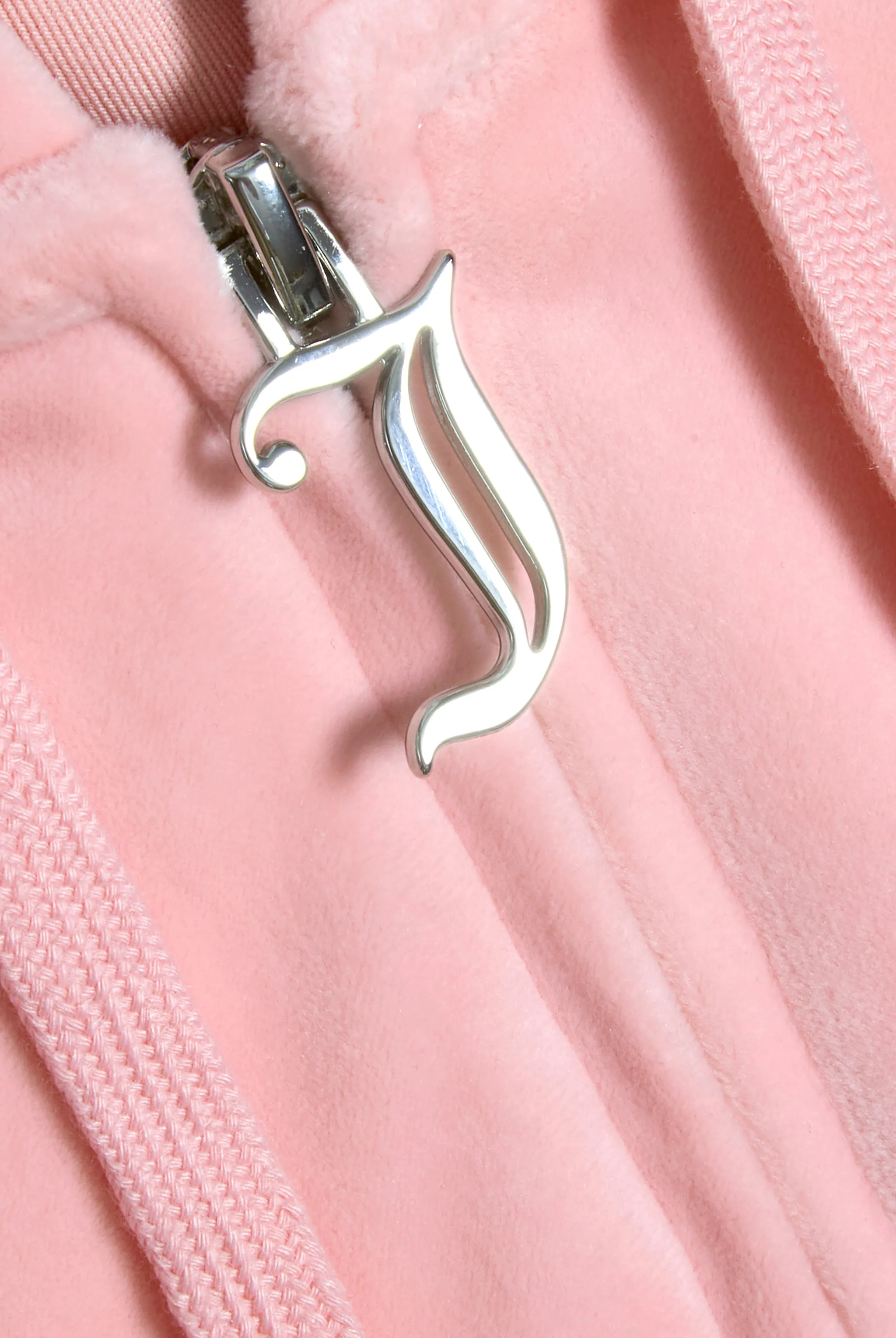 'CAPRICORN' JUICY PINK DIAMANTÉ VELOUR ZIP-THROUGH HOODIE