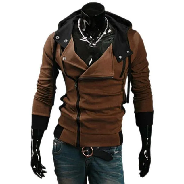 Cardigan Hoodie Men Fashion Sportswear Long Sleeve Slim Tracksuit Jacket