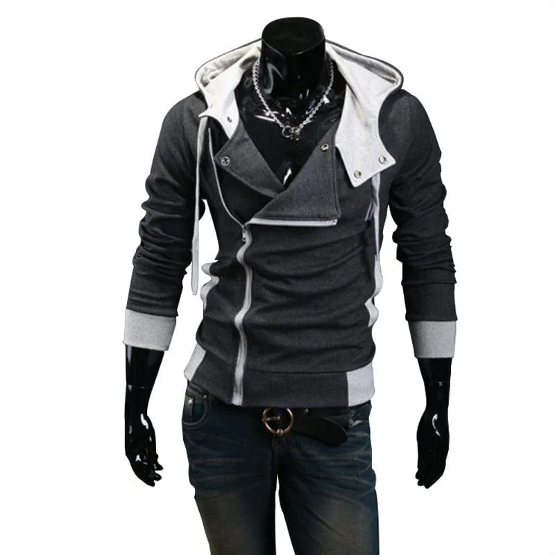 Cardigan Hoodie Men Fashion Sportswear Long Sleeve Slim Tracksuit Jacket