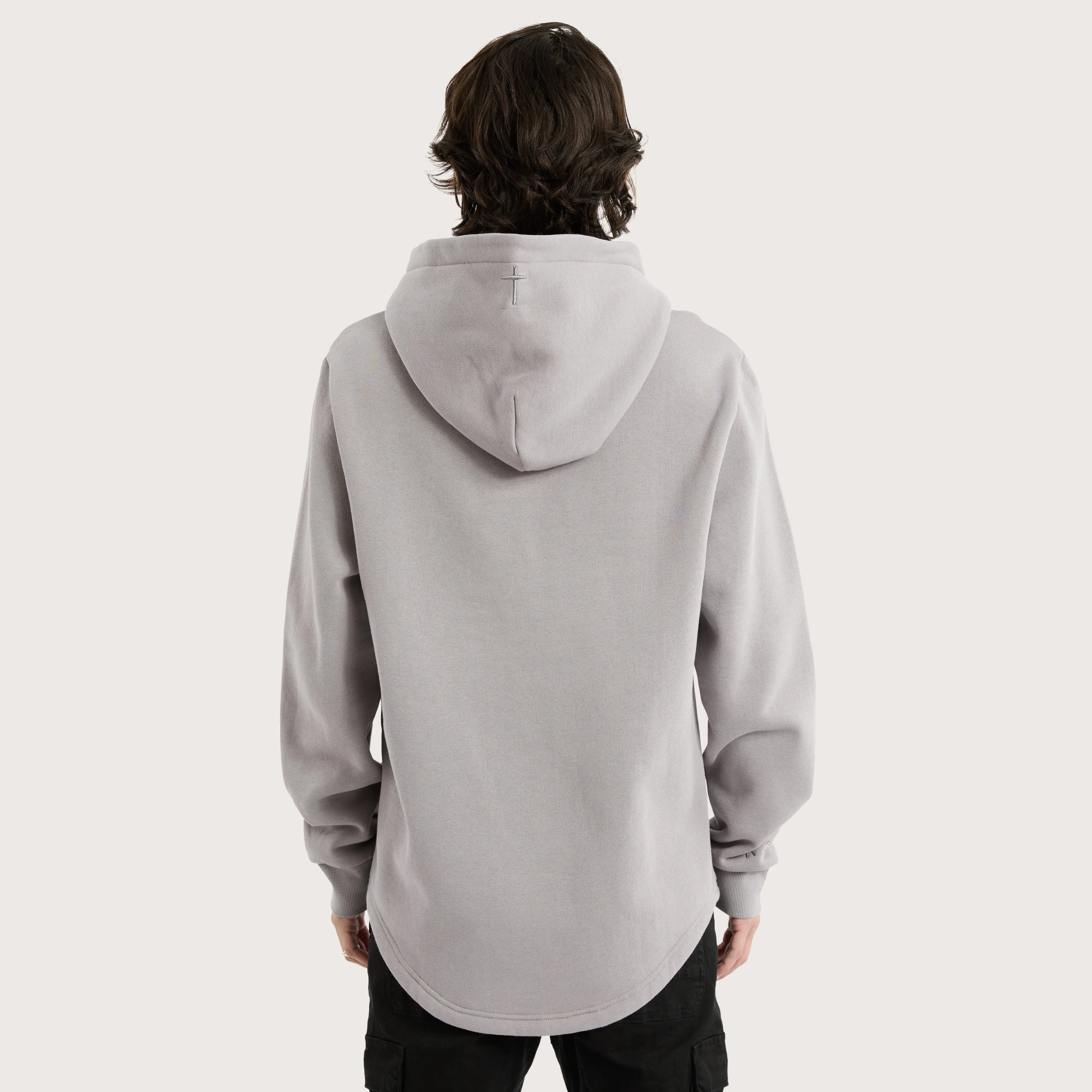 Casper Dual Curved Hoodie Gull