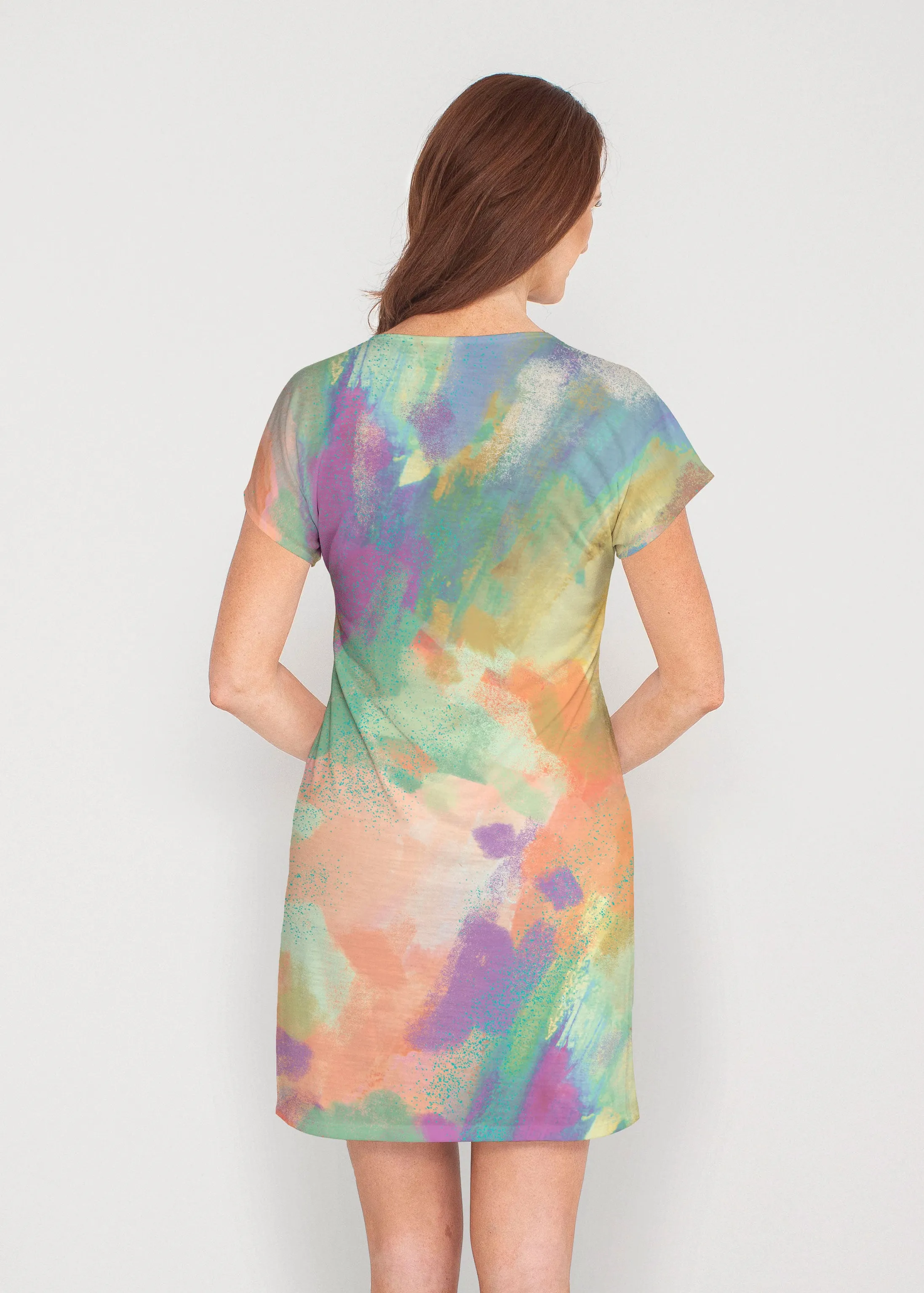 Chalk Of Dreams (17278) ~ French Terry Short Sleeve Crew Dress