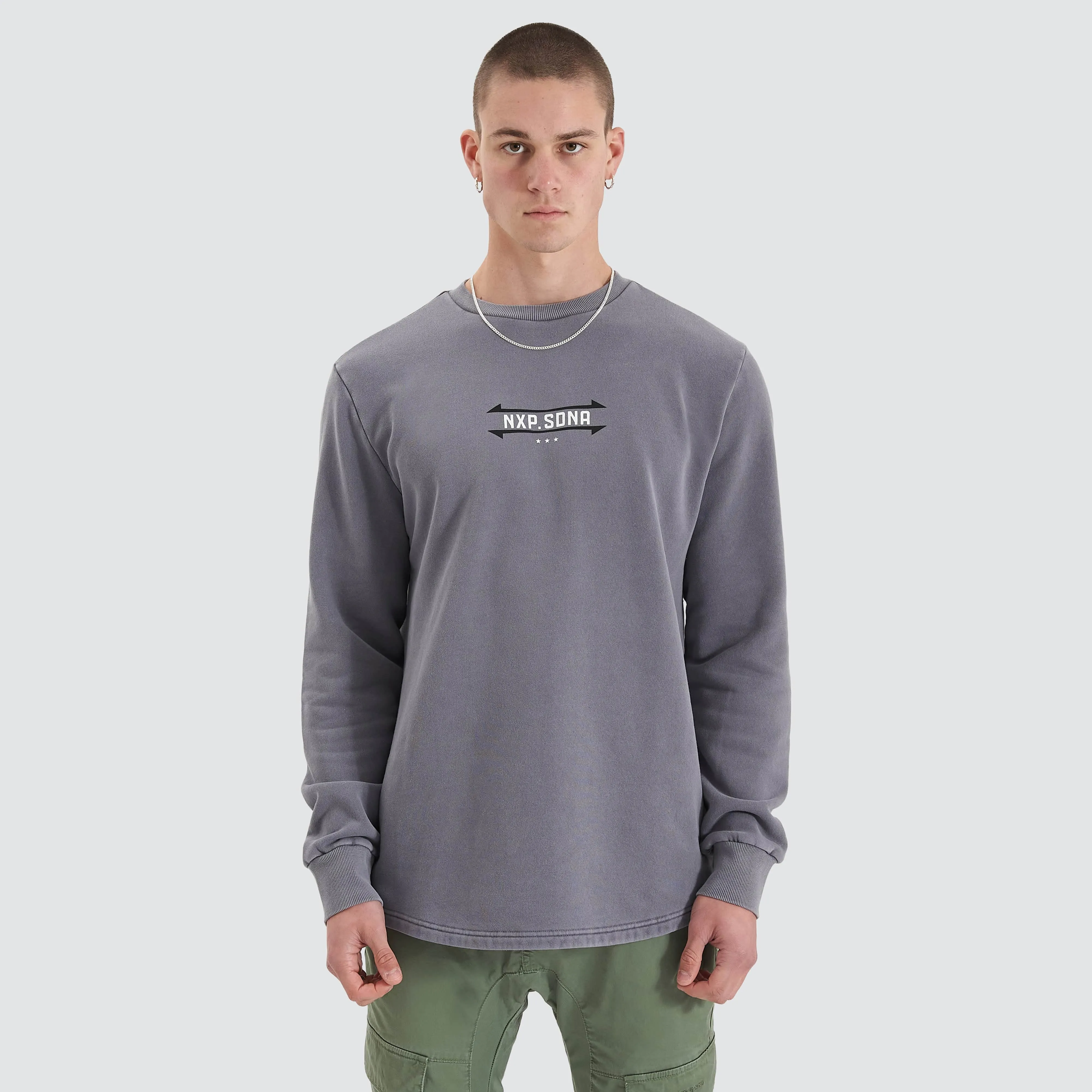 Chambers Dual Curved Sweater Pigment Steel Grey