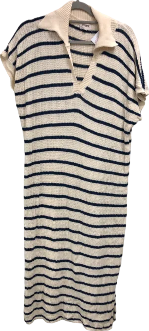 Charli Cream Striped Knit Dress One Size