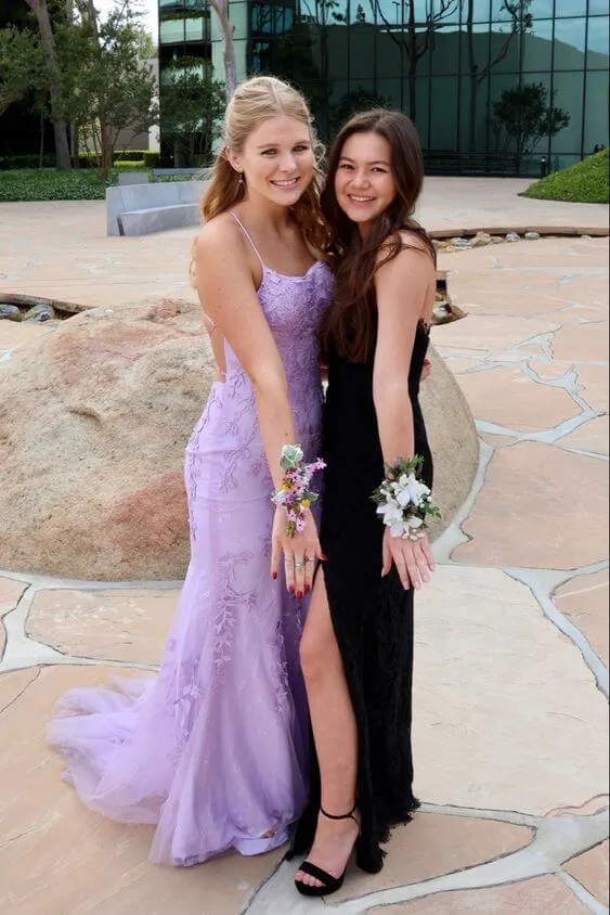 Cheap Lilac Lace Prom Dresses 2025 Mermaid Backless Violet Formal Dresses Outfits