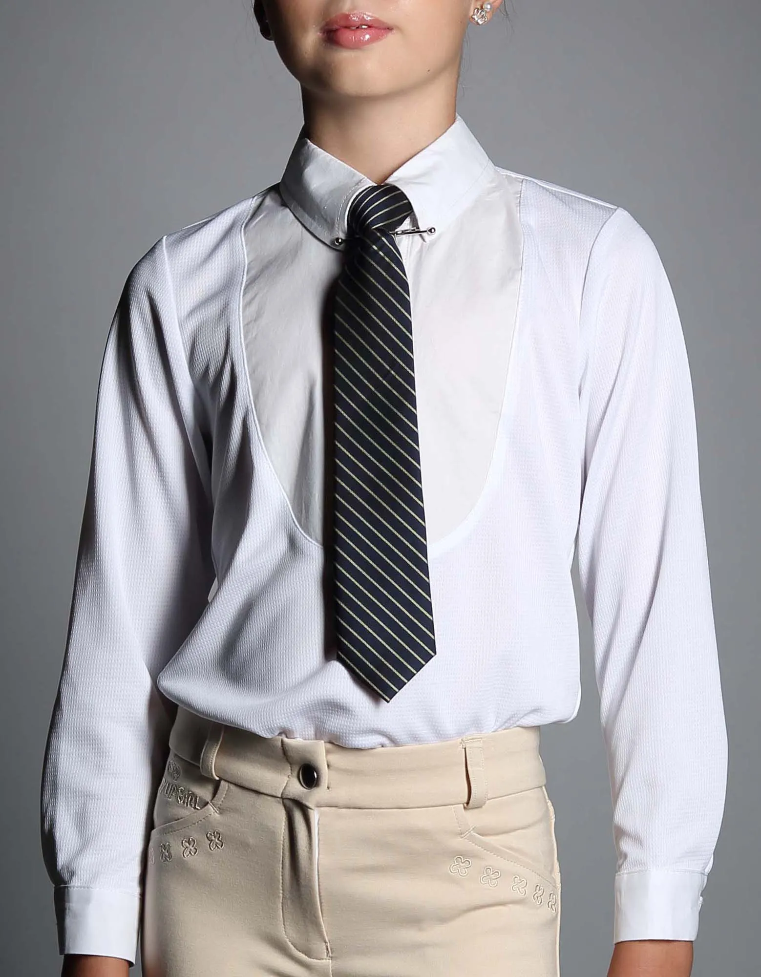 Childs UNISEX Pony Club White Collared Show Shirt