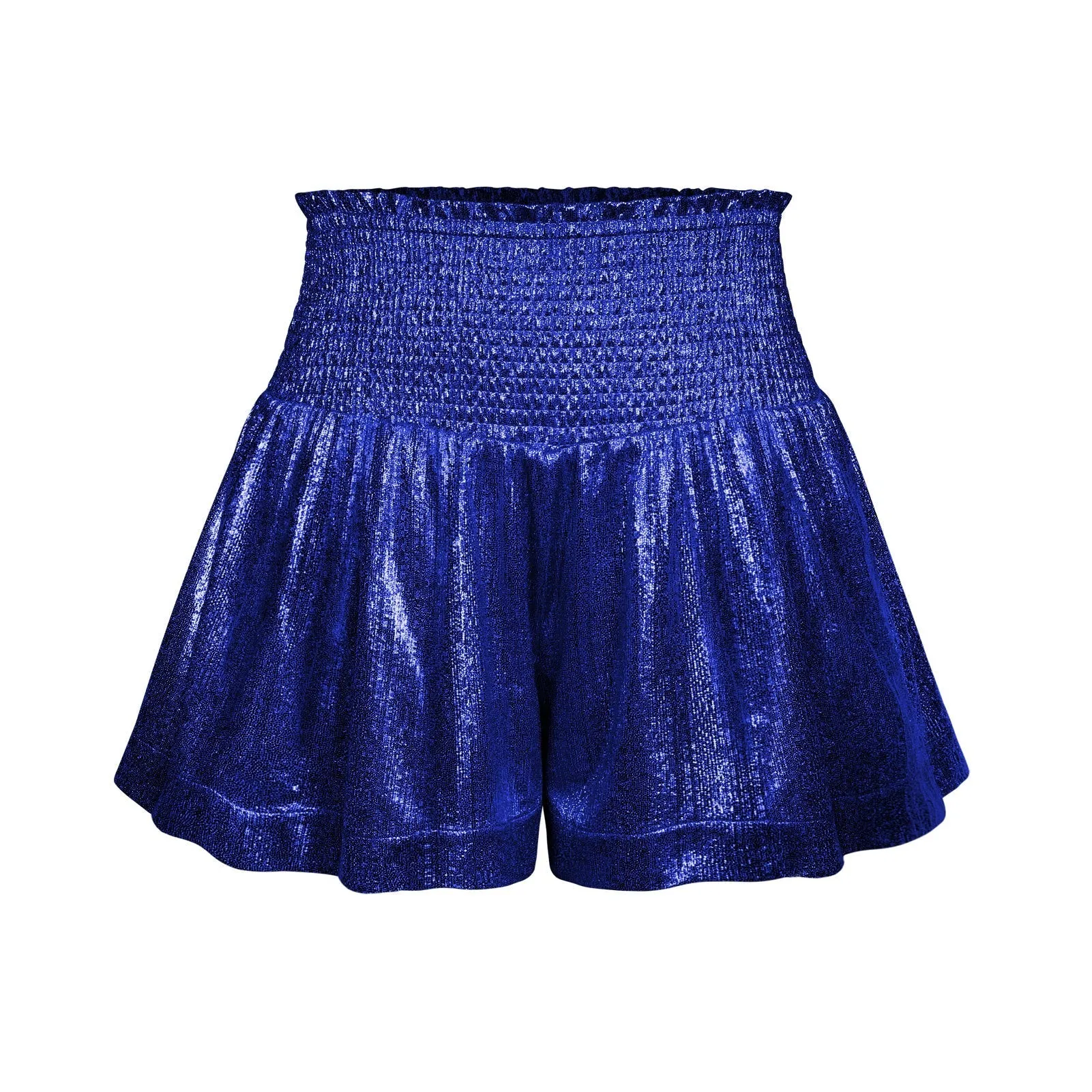 Choose To Sparkle Metallic Shorts - Blue