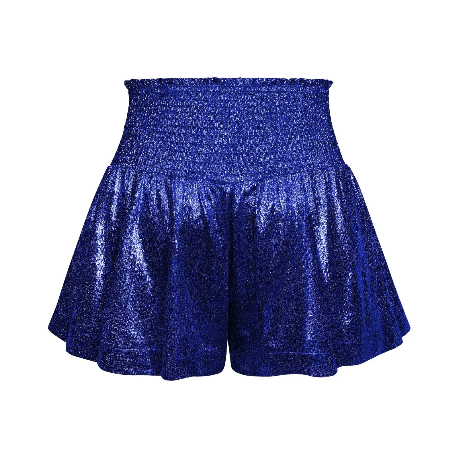 Choose To Sparkle Metallic Shorts - Blue