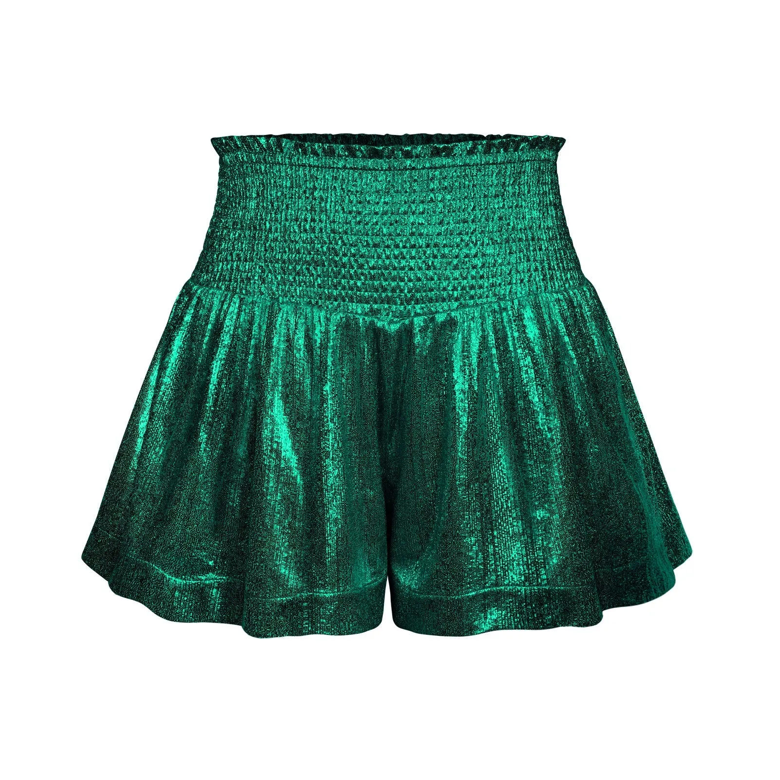 Choose To Sparkle Metallic Shorts - Green