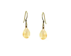 Citrine Teardrop Stone Earrings