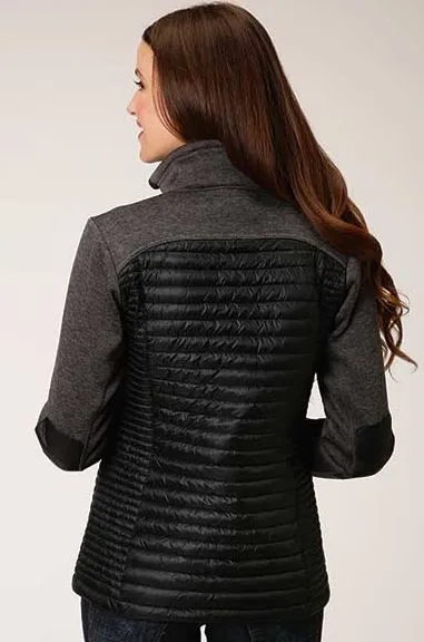 CL03-098-0687-6133BL Ladies Down Filled Crushable/Knit Zip-Up