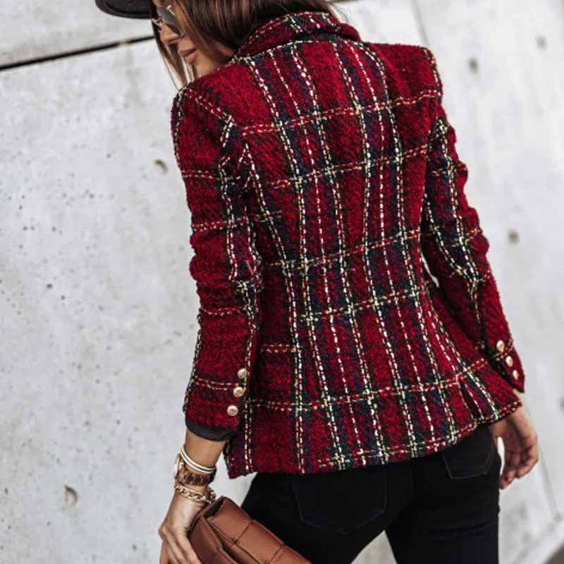 Classic and Stylish Checked Blazer for Women
