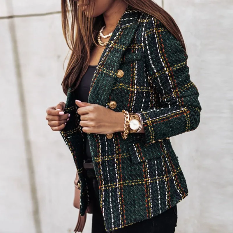 Classic and Stylish Checked Blazer for Women