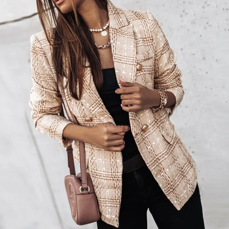 Classic and Stylish Checked Blazer for Women