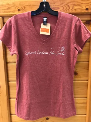 CLLadyKindness-2XL-HtherChl Womens Spread Kindness Like Seeds Tee