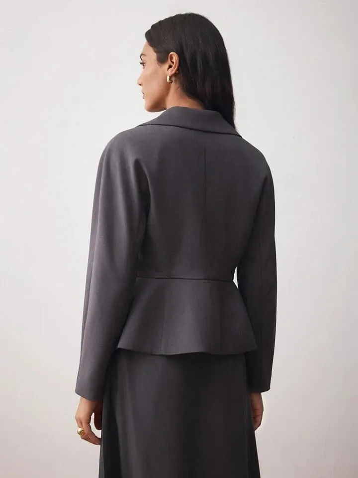 CM-CS717777 Women Casual Seoul Style Collar Neckline Long Sleeve Single Breasted Jacket