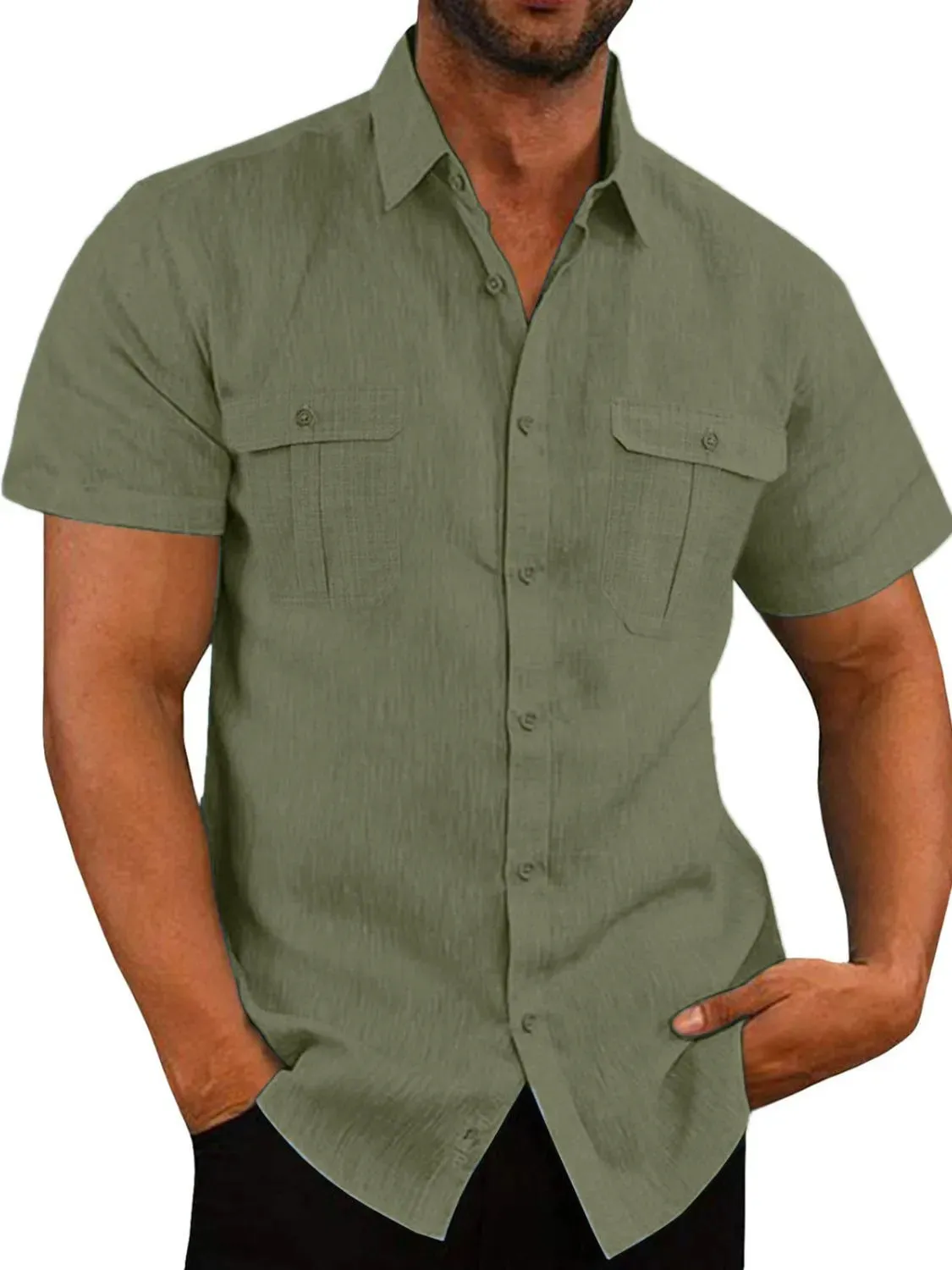Collared Neck Short Sleeve Shirt