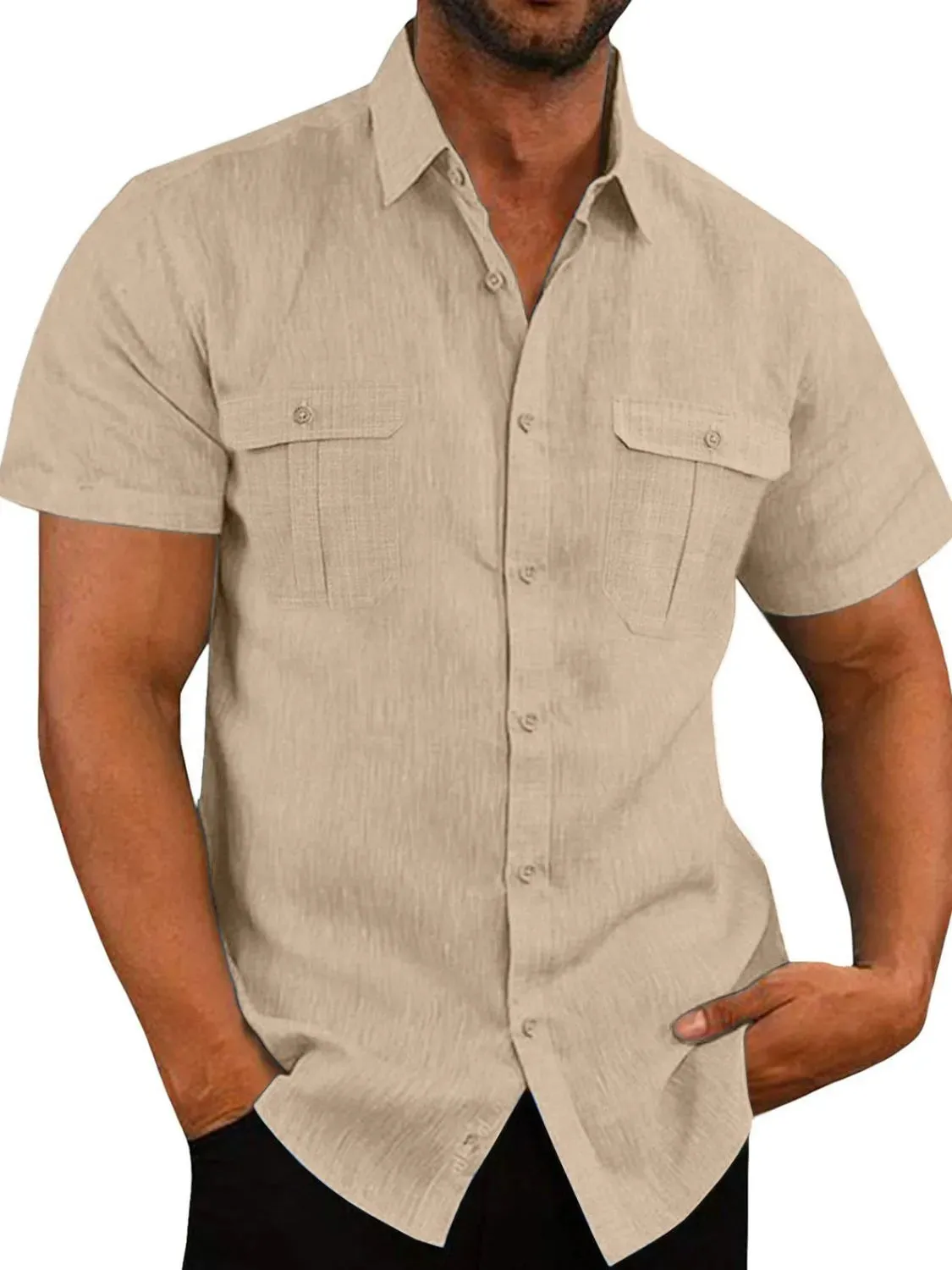 Collared Neck Short Sleeve Shirt