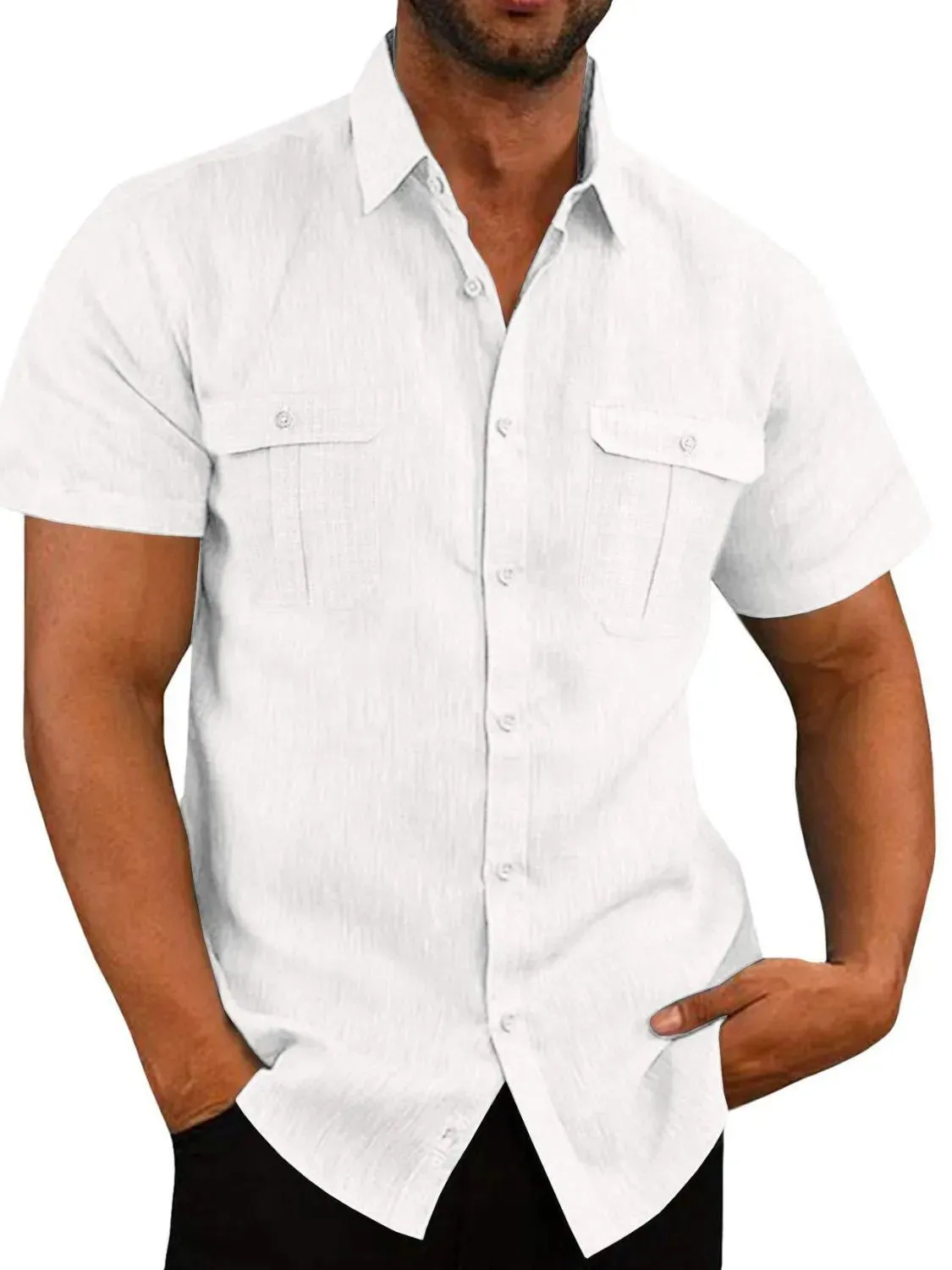 Collared Neck Short Sleeve Shirt