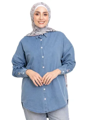 Cool Ice Over Size Denim Shirt