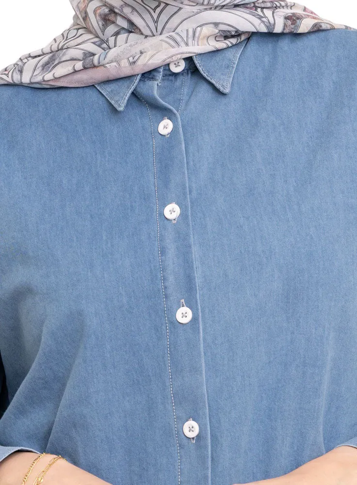 Cool Ice Over Size Denim Shirt