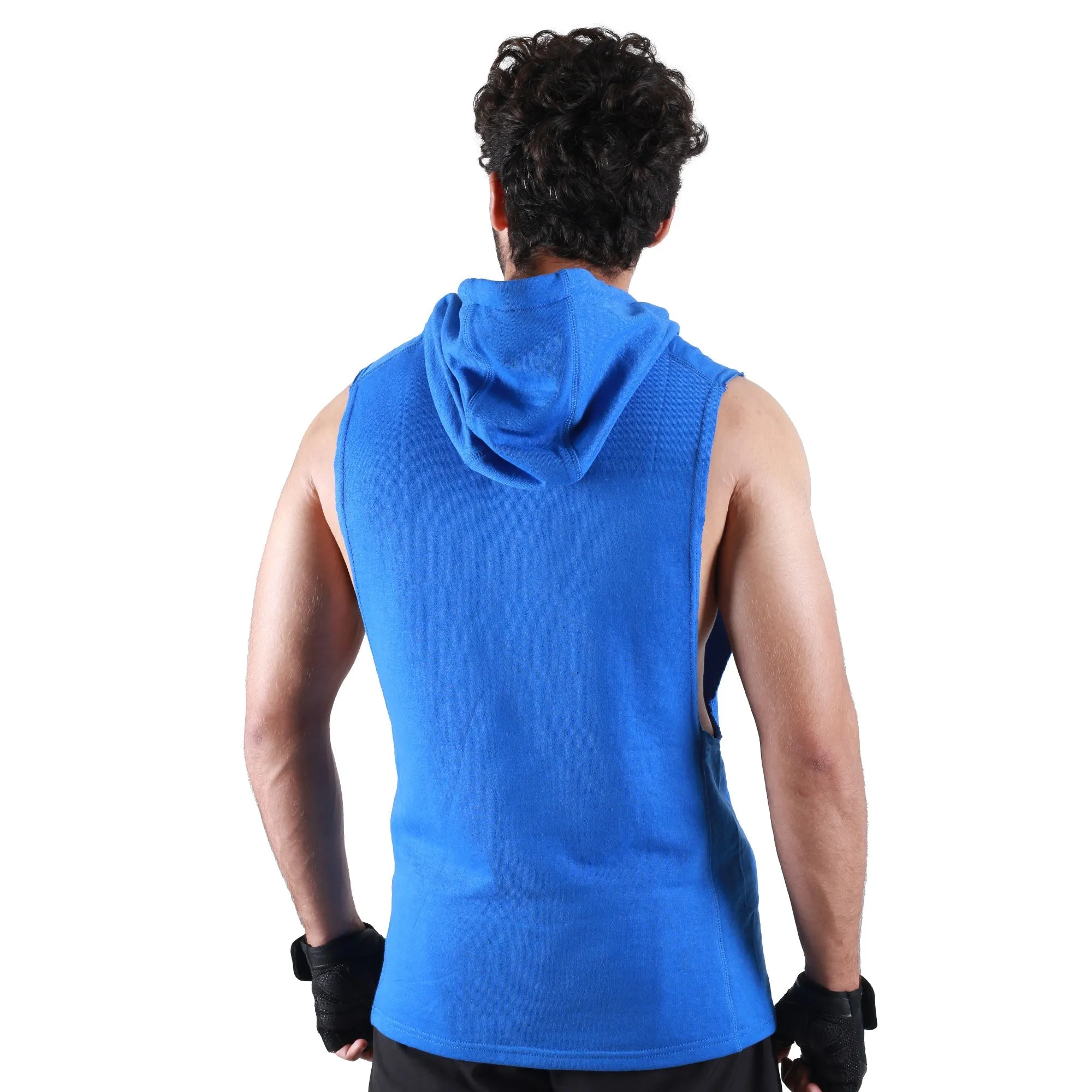 Critical Sleeveless Hoodie - Blue