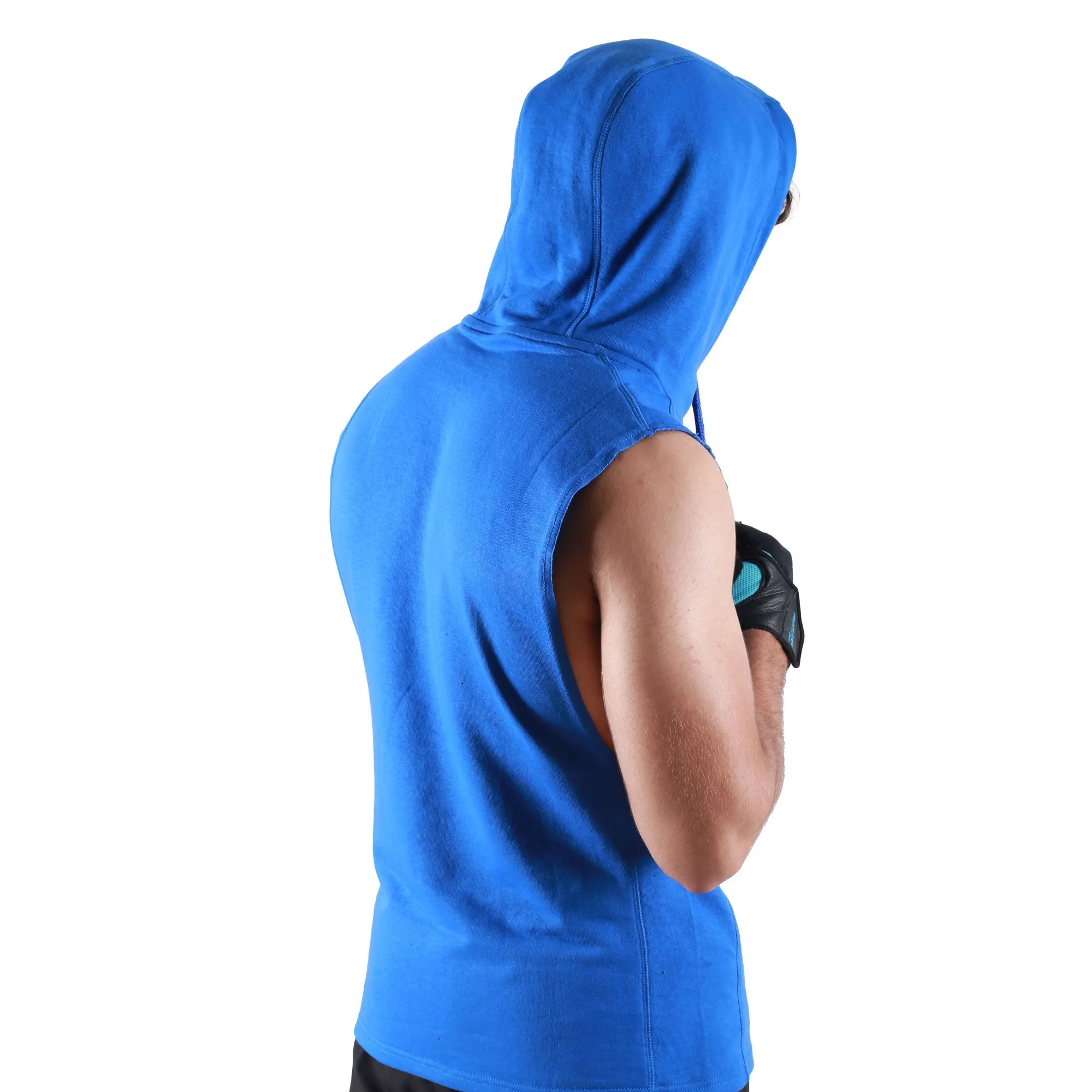 Critical Sleeveless Hoodie - Blue