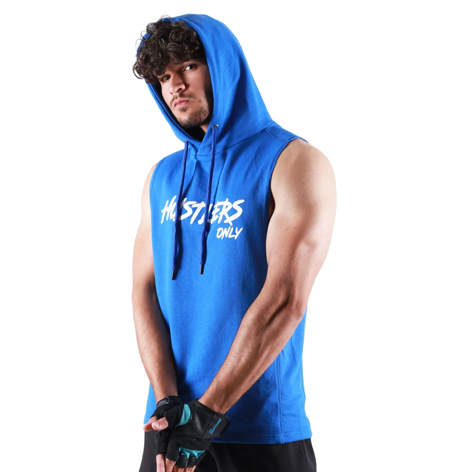 Critical Sleeveless Hoodie - Blue