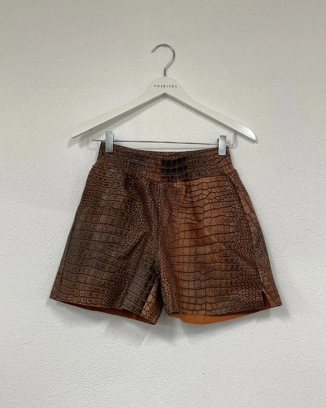 Croc leather shorts