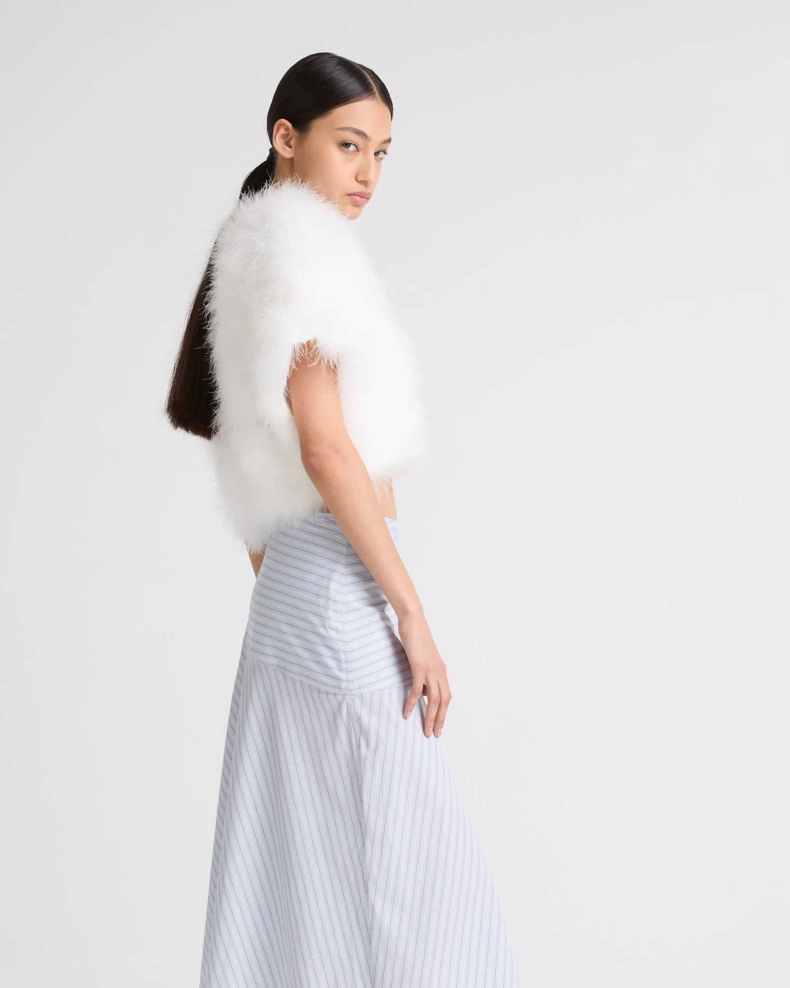 Cropped feather bolero