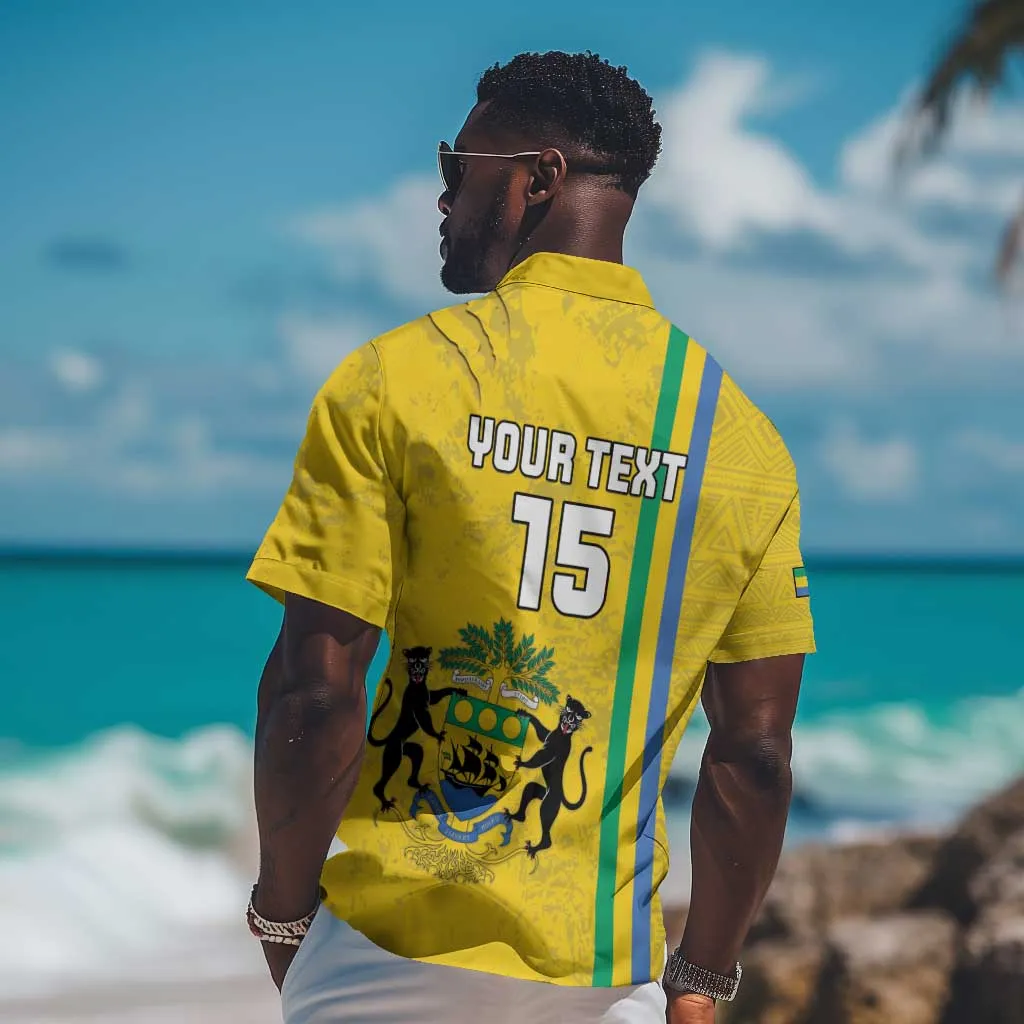 Custom Gabon Football Hawaiian Shirt Go Champions - Yellow Ver LT15
