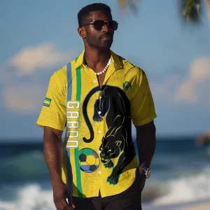 Custom Gabon Football Hawaiian Shirt Go Champions - Yellow Ver LT15