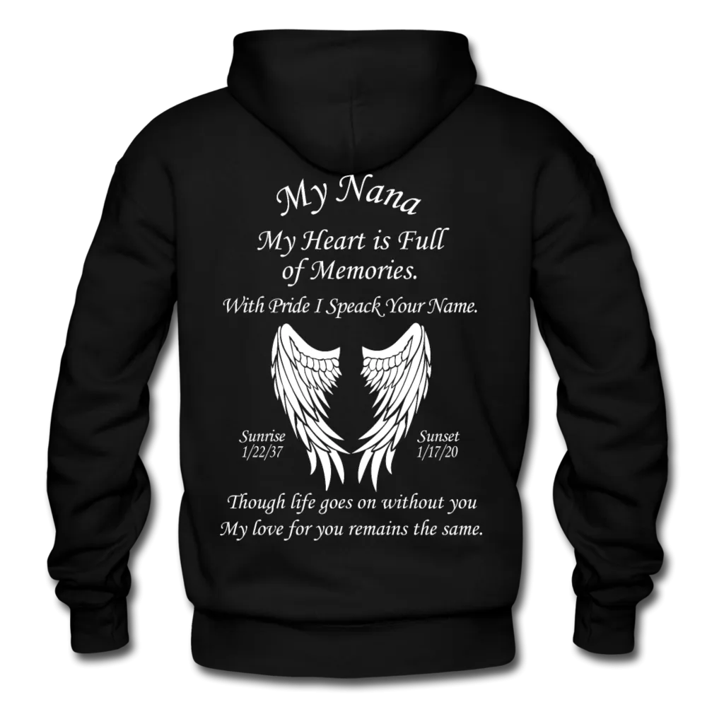 Custom Nana Angel Sunrise: 1/22/37 -- Sunset: 1/17/20 Gildan Heavy Blend Adult Hoodie