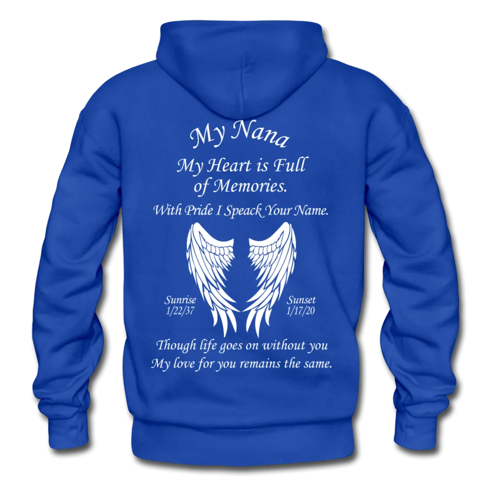 Custom Nana Angel Sunrise: 1/22/37 -- Sunset: 1/17/20 Gildan Heavy Blend Adult Hoodie