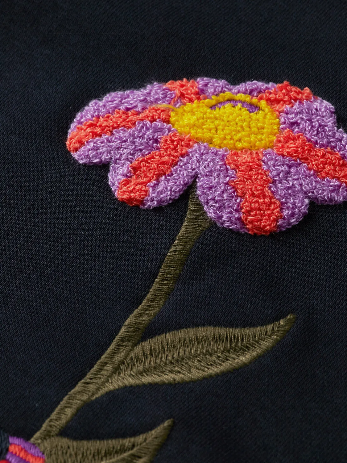 Daisy Artwork Hoodie - Navy