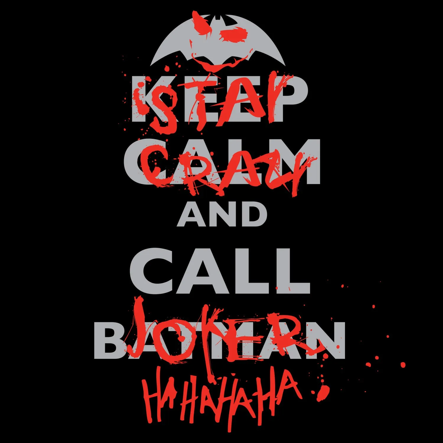 DC Comics Joker Text Stay Crazy Official Men's T-Shirt (Black)
