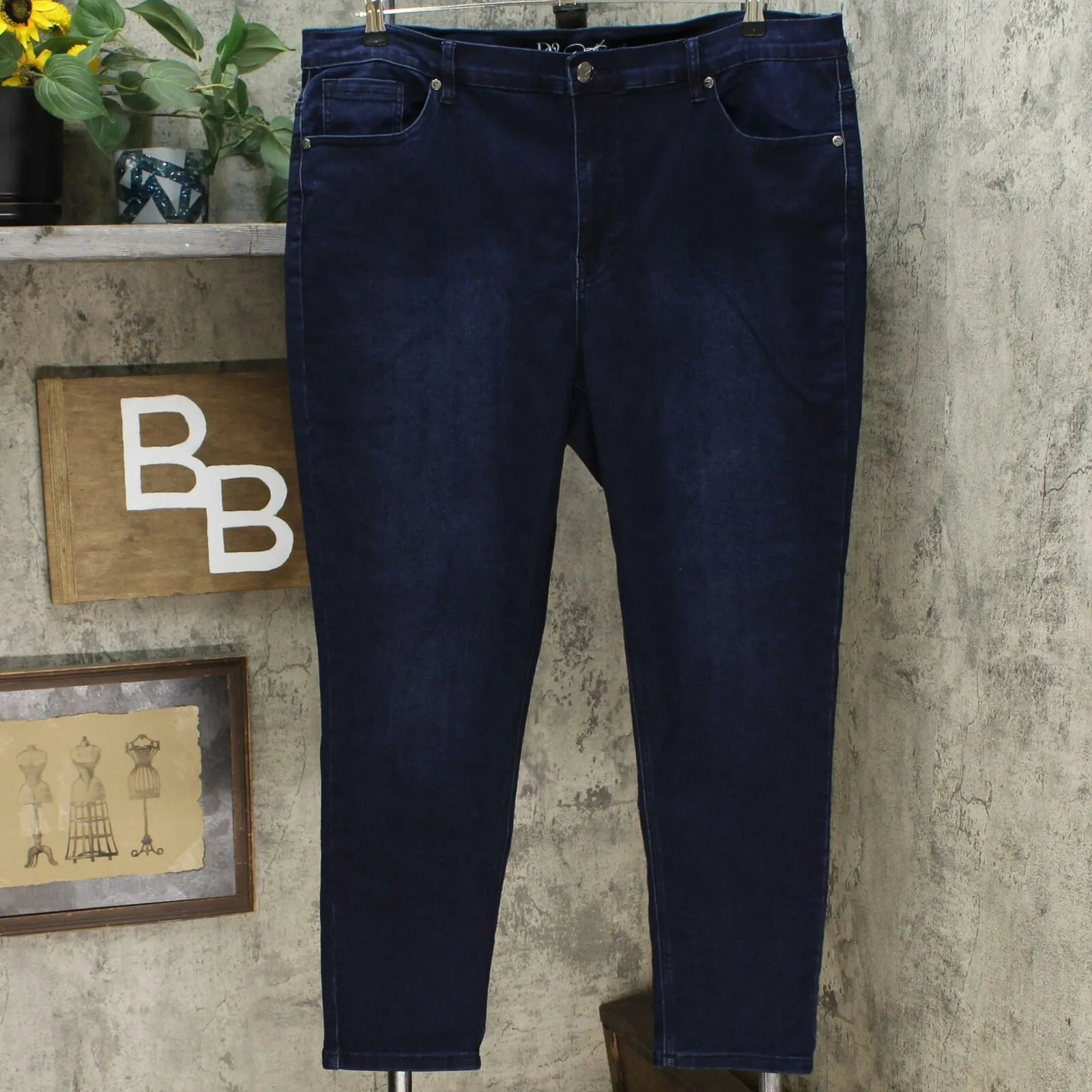 DG2 by Diane Gilman Women's Virtual Stretch Skinny Jeans Indigo 20W