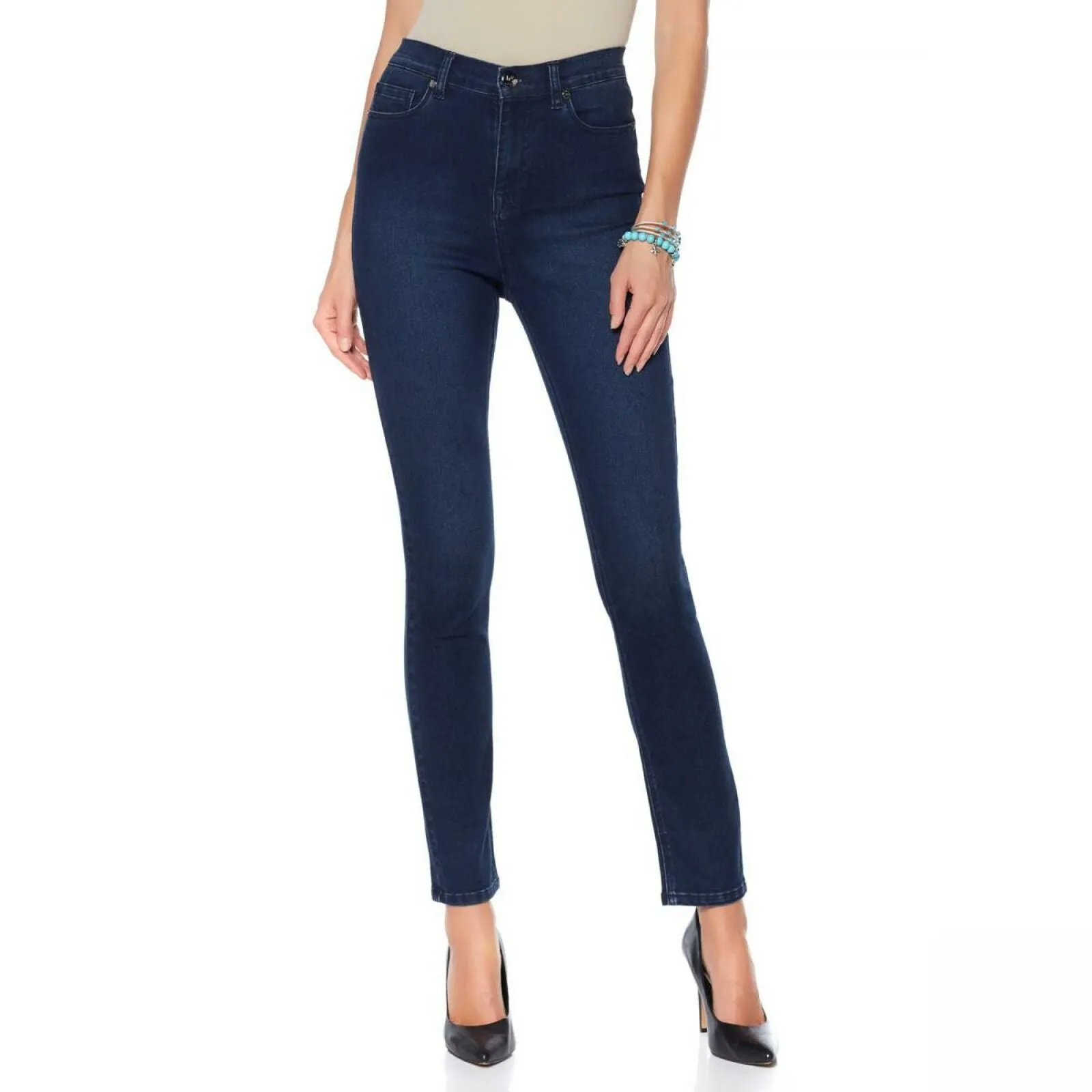 DG2 by Diane Gilman Women's Virtual Stretch Skinny Jeans Indigo 20W