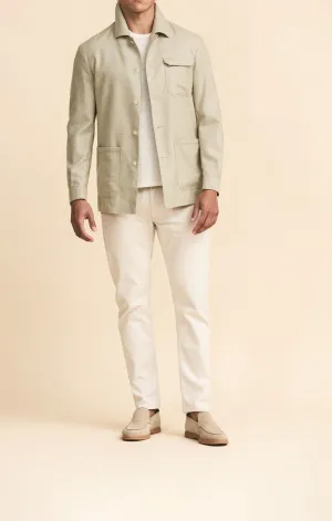 Di Pray Ivory & Sand Melange Silk & Wool Basketweave