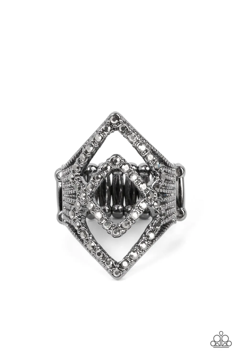 Diamond Duet - Black Ring